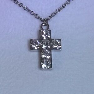 Elegant Genuine Crystal Cross Pendant Necklace by Cookie Lee